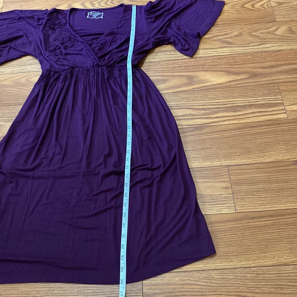Motherhood Maternity women’s purple nursing dress, bell s/s elastic waist S/P - Picture 11 of 15